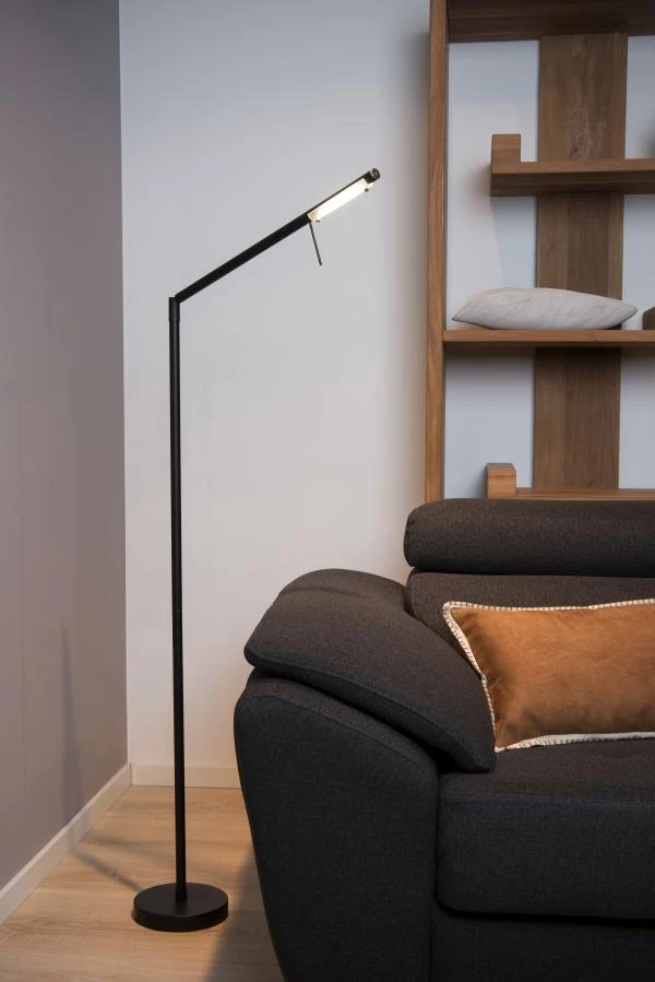 Lucide BERGAMO - Leeslamp - LED Dimb. - 1x6,9W 3000K - Zwart - sfeer 1